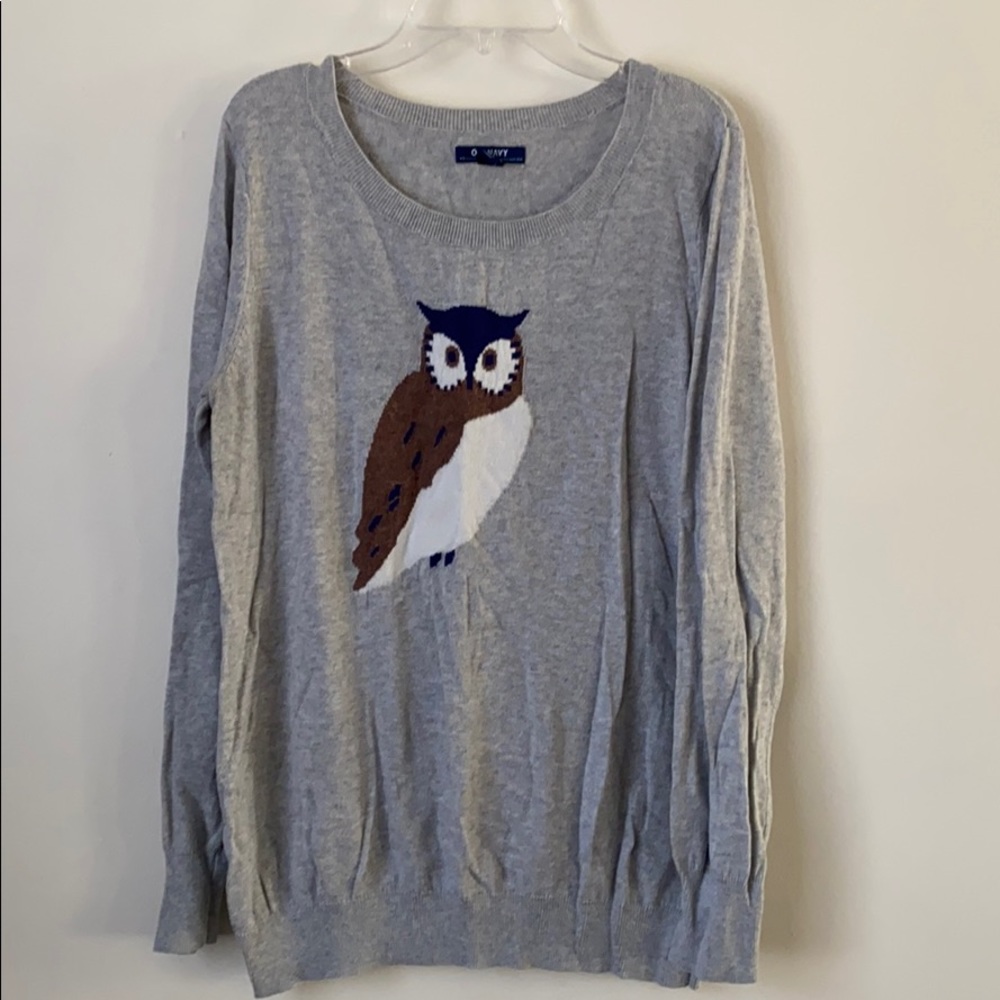 Owl crew neck sweater size Large